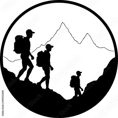 Solo Hiker in the Mountains – Wilderness Adventure Artwork