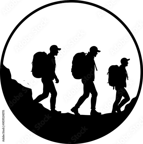 Solo Hiker in the Mountains – Wilderness Adventure Artwork