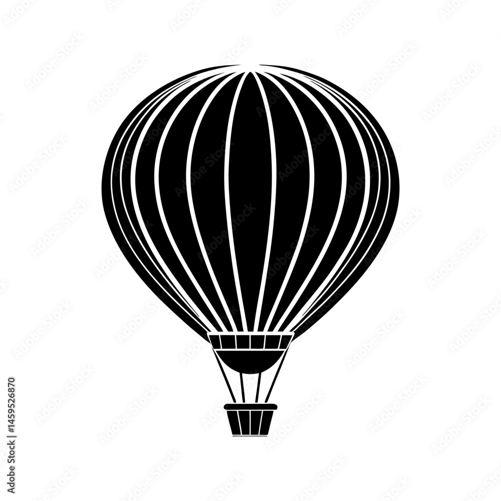 Obraz premium Download Hot Air Balloon Silhouette Vector Art Illustration Eps File For Design.