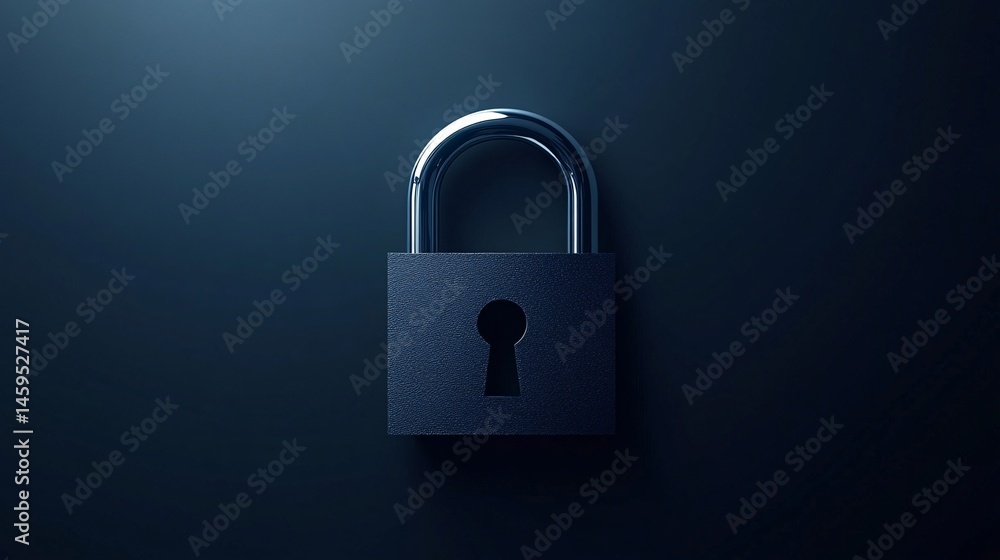Innovative Cyber Security Technology with Digital Lock on Blue Backdrop Innovative Cyber Security Technology with Digital Lock on Blue Backdrop