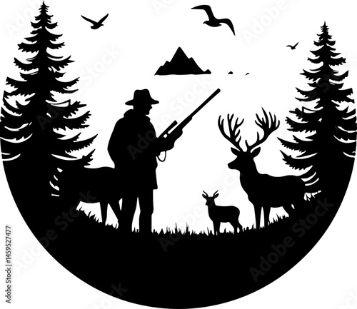 Solo Hiker in the Mountains – Wilderness Adventure Artwork