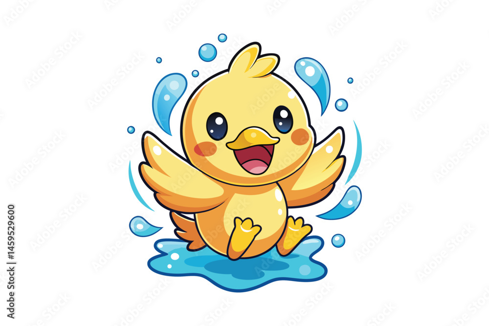 Obraz premium cute duck silhouette vector