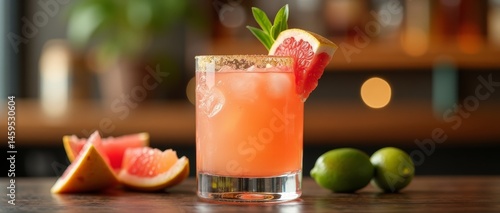 Glass of pink grapefruit juice