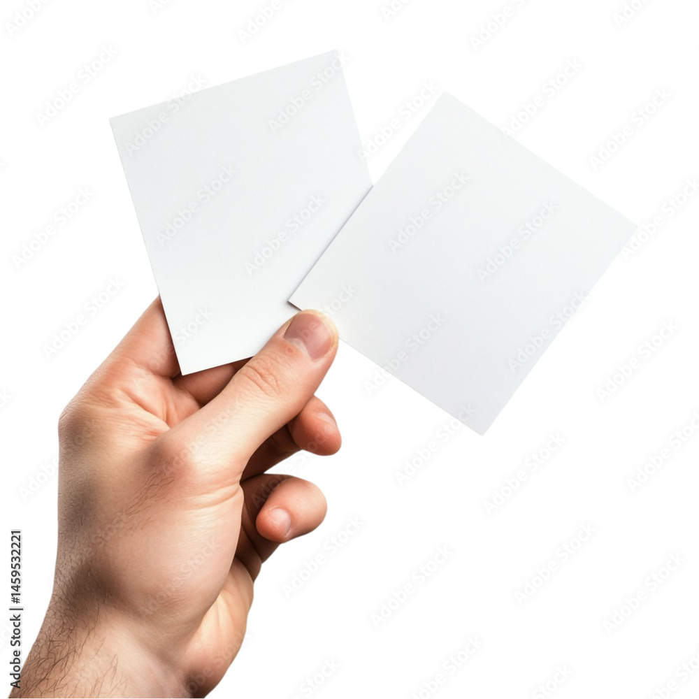 Fototapeta premium hand holding blank white cards