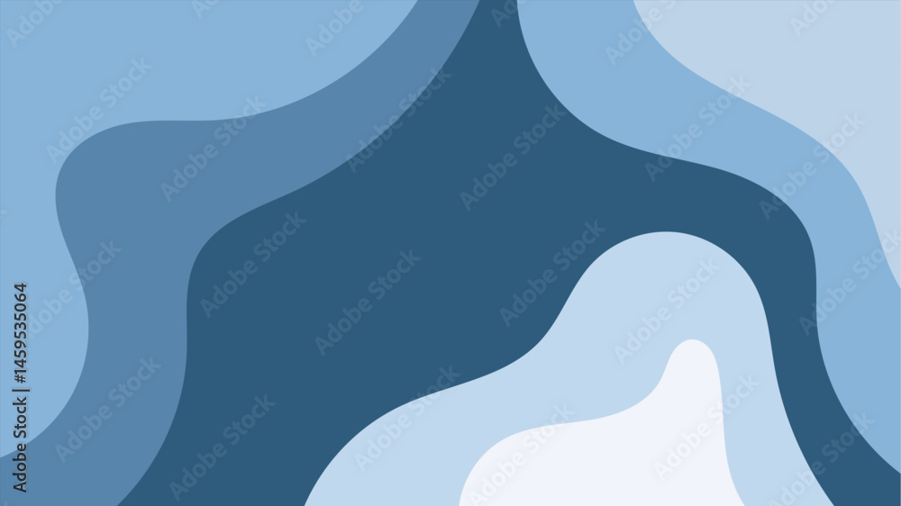 Abstract Blue Wavy Pattern With Gradient Shades and Fluid Shapes Abstract Blue Wavy Pattern With Gradient Shades and Fluid Shapes