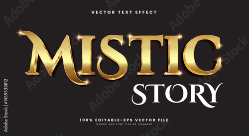 Mistic story 3d editable text effect Template Suitable for modern style design
