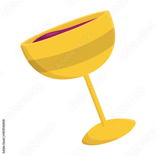 Golden chalice icon. Vector