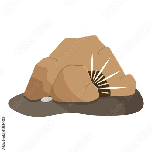Empty tomb rock. Vector