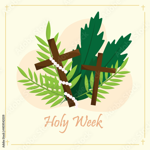Palm sunday crosses. Vector