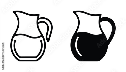 Pitcher Icon: Simple Outline of Beverage Jug for Drink Service