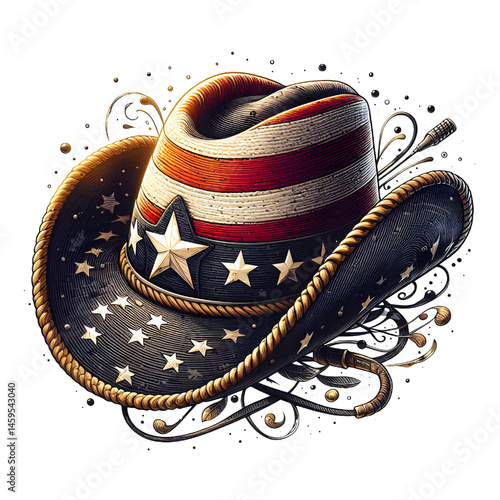 American hat isolated on white background