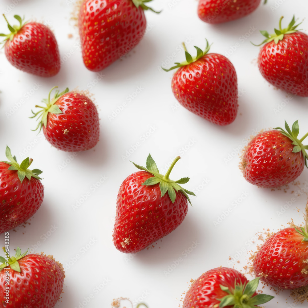 isolated white of fresh raw strawberry picked from farm isolated white of fresh raw strawberry picked from farm