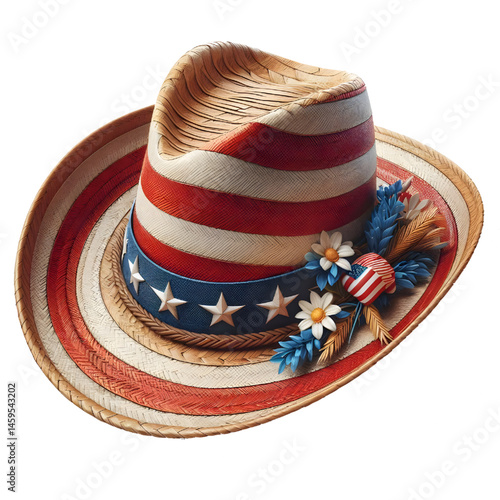 American hat isolated on white background