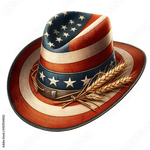 American hat isolated on white background