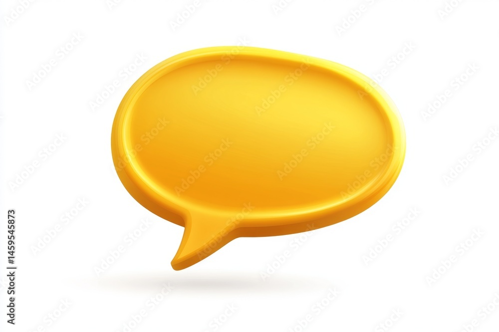 3D yellow speech bubble graphic 3D yellow speech bubble graphic