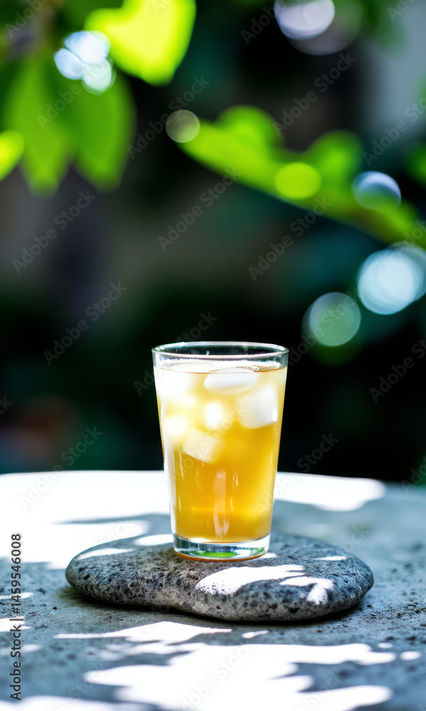 Iced Green Tea Smooth Stone Zen Garden Peaceful Meditative