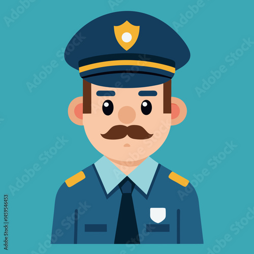 funny cartoon policeman with gun