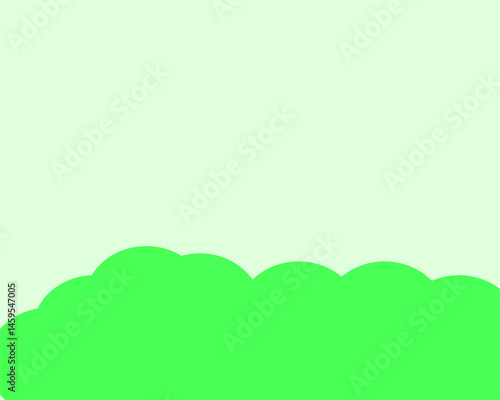green cloud from below on a light background , banner,