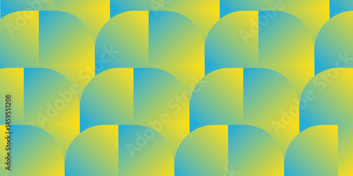 Blue and yellow curved dome pattern with soft gradient transitions
