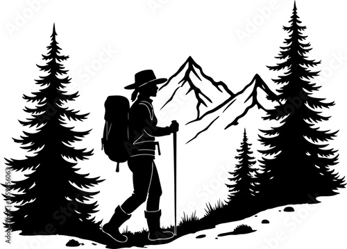 "Mountain Trekker Silhouette Collection"