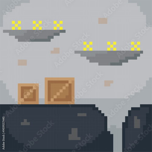 Platform game coin room. Vector