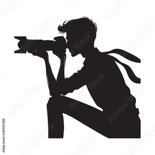 Silhouette of a Photographer Holding a Camera
