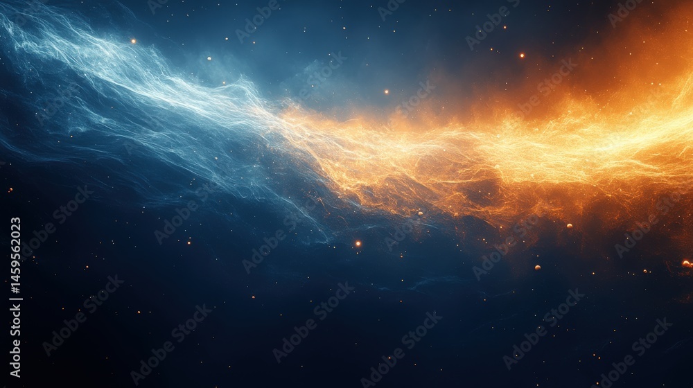 Fototapeta premium Celestial river of cosmic fire and ice