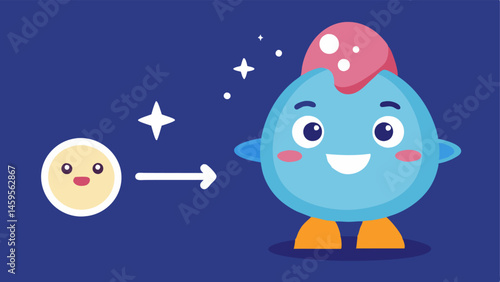 Glow Up A whimsical transformation of a cartoon character showing their appearance changing from dull and tired to radiant and glowing thanks to the application of