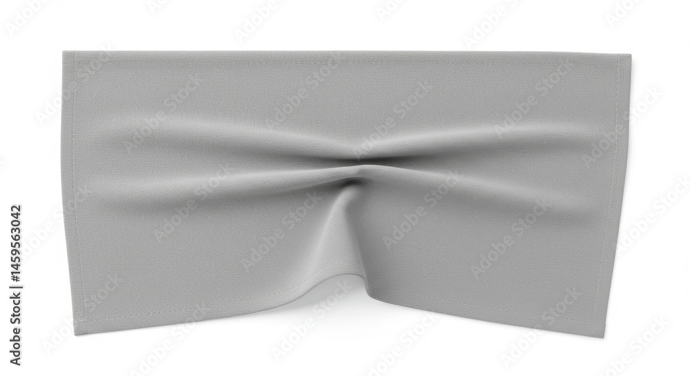 Naklejka premium Wrinkled light grey fabric with soft folds and subtle texture for design mockups and backgrounds, conveying a sense of gentle elegance and modern simplicity in textiles