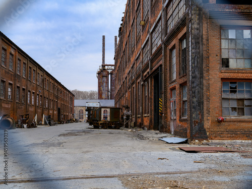 Fotografia Abandoned early 20th century old brick steel factory in Bethlehem Pennsylvania