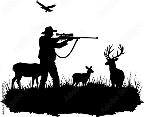 "Hunting Silhouettes Bundle: Hunters, Deer, and Wild Game"