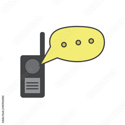 Radio with message bubble. Vector