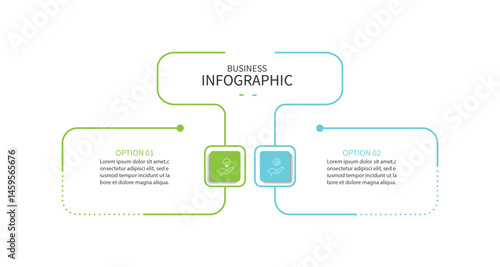 Business infographics. Infographics with 2 steps or options