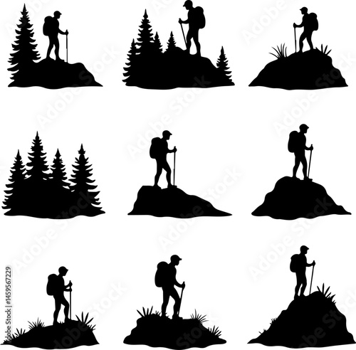 Mountain Trekker Silhouette Collection"