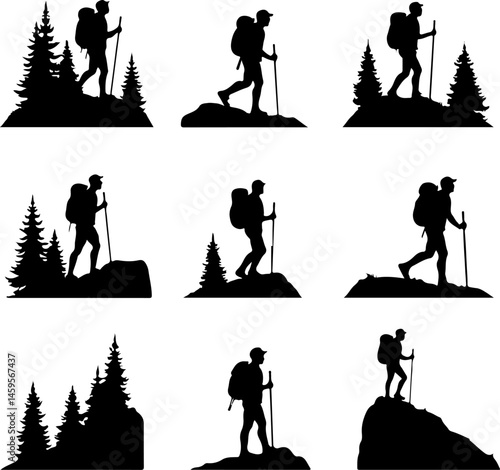 Mountain Trekker Silhouette Collection"