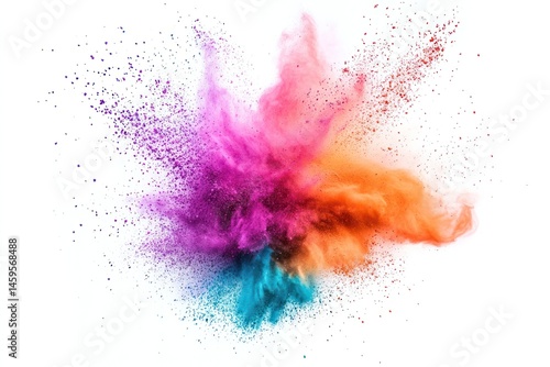 Wallpaper Mural A burst of Holi festival colors with bright powders scattering in the air, blending together in a dynamic splash of colors like pink, orange, and turquoise Torontodigital.ca