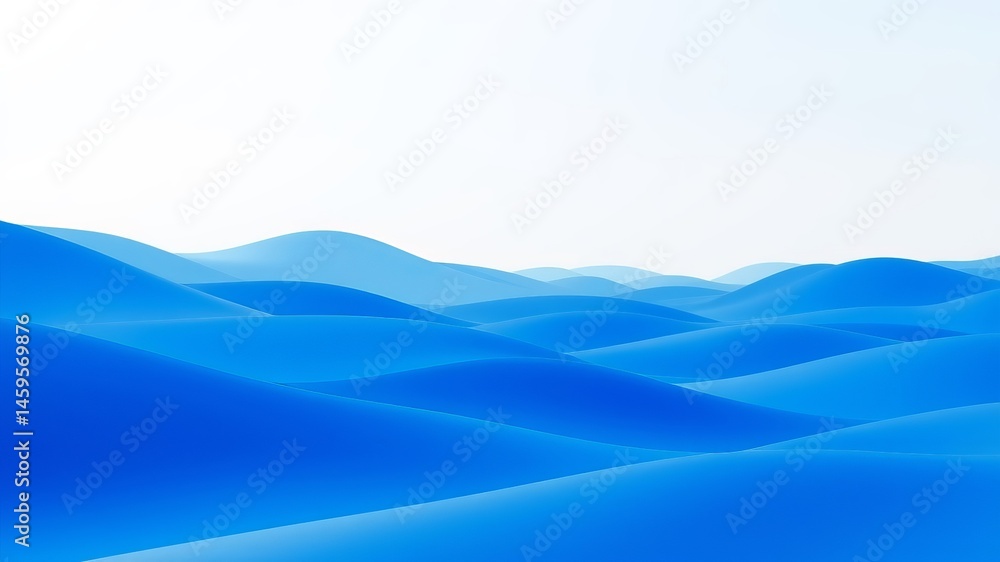 Serene abstract landscape of rolling blue hills under a bright and clear sky evokes tranquility and peace. Serene abstract landscape of rolling blue hills under a bright and clear sky evokes tranquility and peace.
