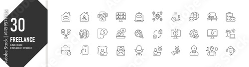 Freelance worker's tools and workflow elements in digital workspace