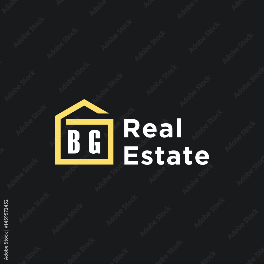 BG initials minimalist creative real estate logo vector BG initials minimalist creative real estate logo vector
