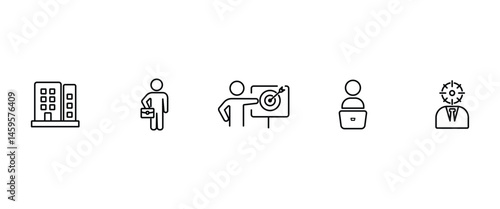 Simple set of Direction icons in line style, Icon set of Bussiness. Line icon of mentoring Containing Office, employement, Applicant, worker and headhunter. 