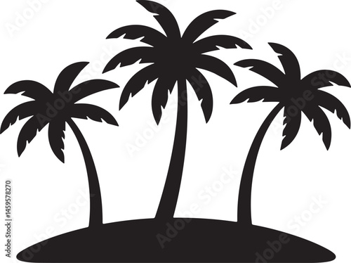 palm tree silhouette icon vector 