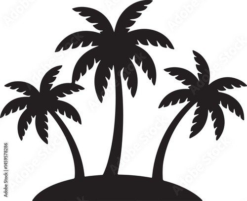palm tree silhouette icon vector 