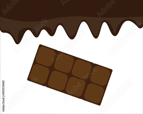liquid chocolate on a white background