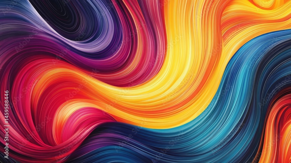 Fototapeta premium Colorful Abstract Design with Curved Lines and Vibrant Gradient
