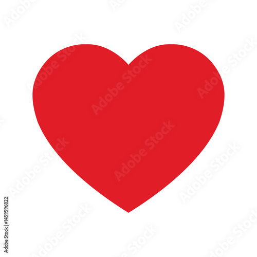 Red heart icon in flat style