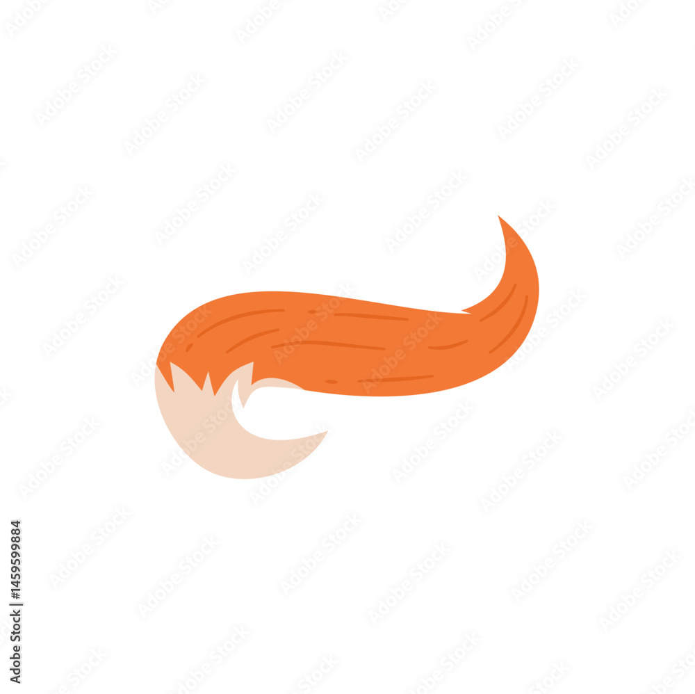 Obraz premium Cartoon fox tail vector illustration 