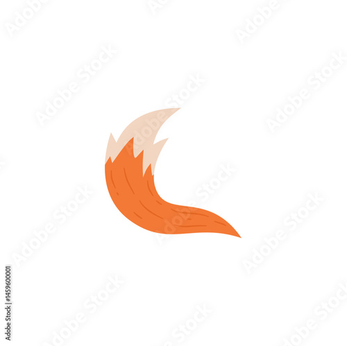Cartoon fox tail vector illustration 