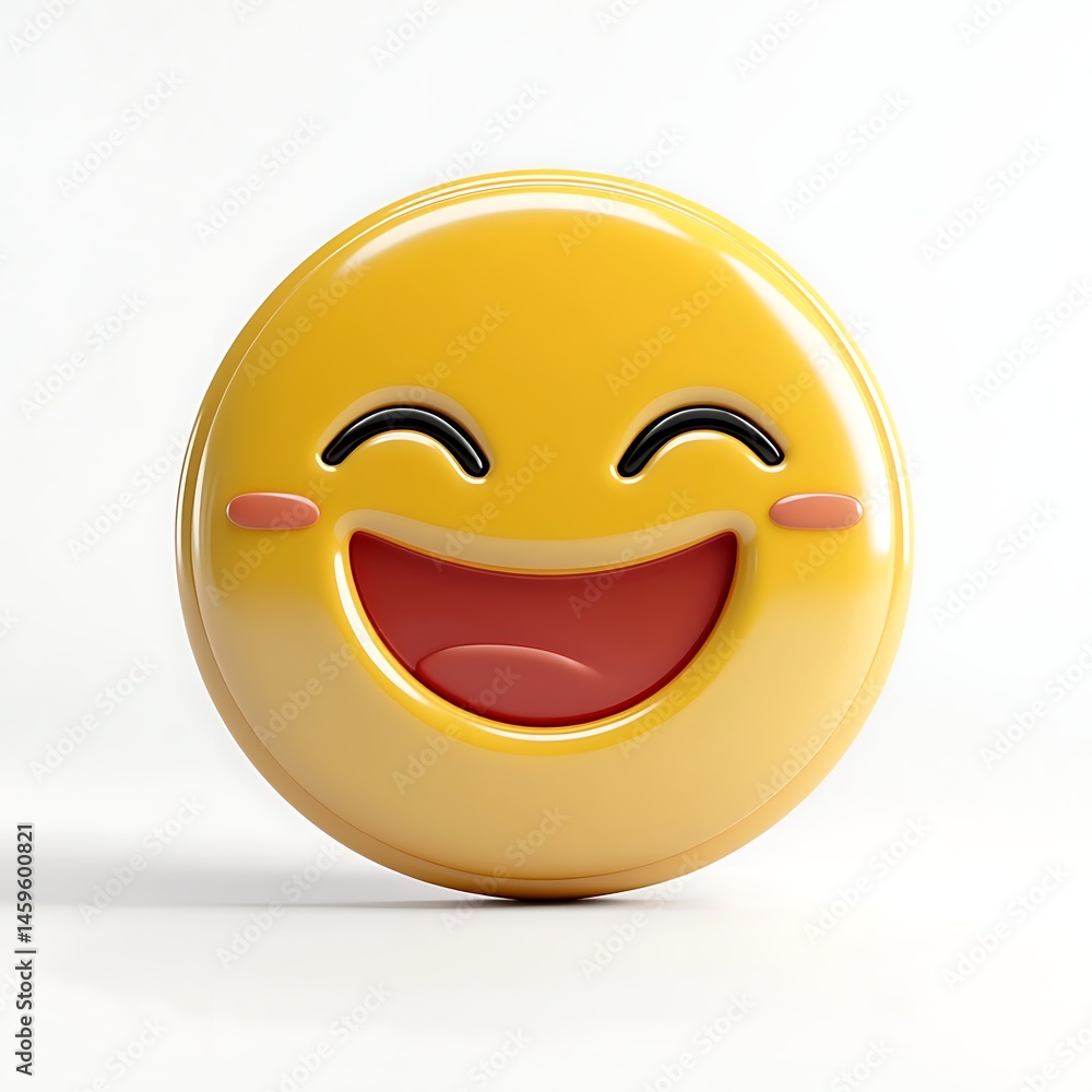 Fototapeta premium Digital happy emoji image