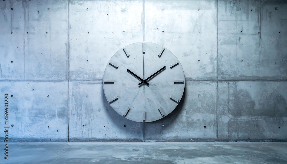 custom made wallpaper toronto digitalModern concrete clock on a textured wall. Minimalist design, time concept, industrial style. Great for backgrounds, presentations, or illustrating deadlines.