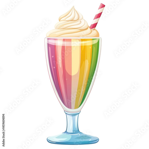 Obraz na płótnie rainbow layered creamy milkshake drink w salonie